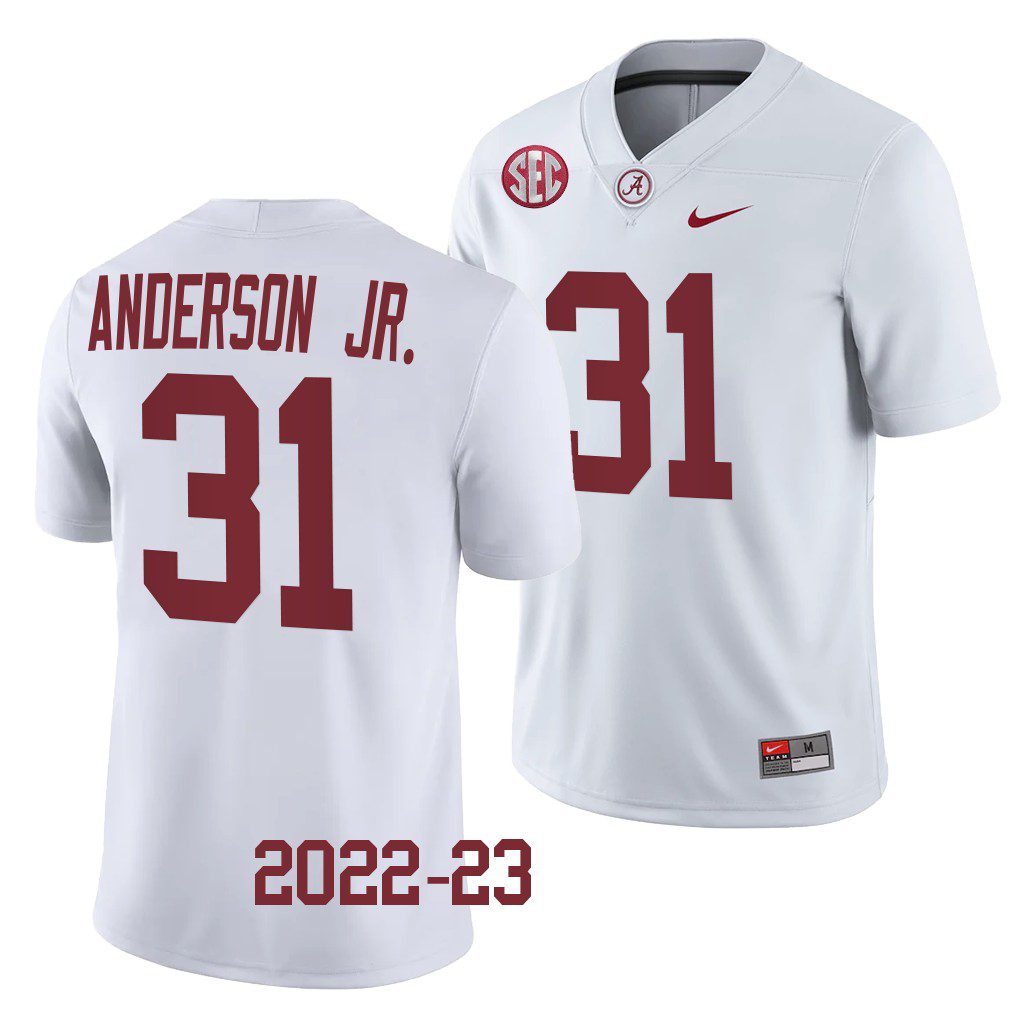 Men's Alabama Crimson Tide Will Anderson Jr. #31 White 2022-23 NCAA College Football Jersey